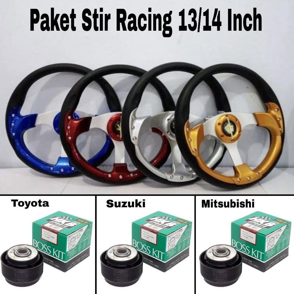 PAKET HEMAT STIR RACING MOMO 13" + BOSKIT DUDUKAN STIR