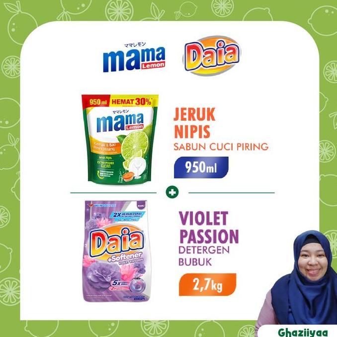 [Exclusive Ghaziiyaa] Mama Lemon Jeruk Nipis 950 ml + Daia 2,7 kg
