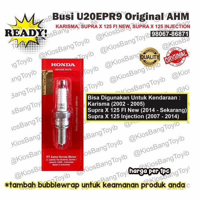 Promo Busi U20EPR9 Denso ORIGINAL AHM Honda Karisma Supra X 125 FI Supra X 125 Injection(98067-86871