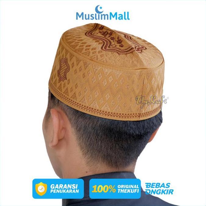 Peci Kopiah Assagofah Terompah Nabi Warna Cokelat Muda Asli - The Kufi
