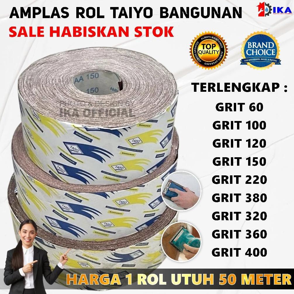 Taiyo BANGUNAN Amplas Roll Kain #80-400 50 Meter / Amplas roll bangunan taiyo 240 kertas lembar gulu