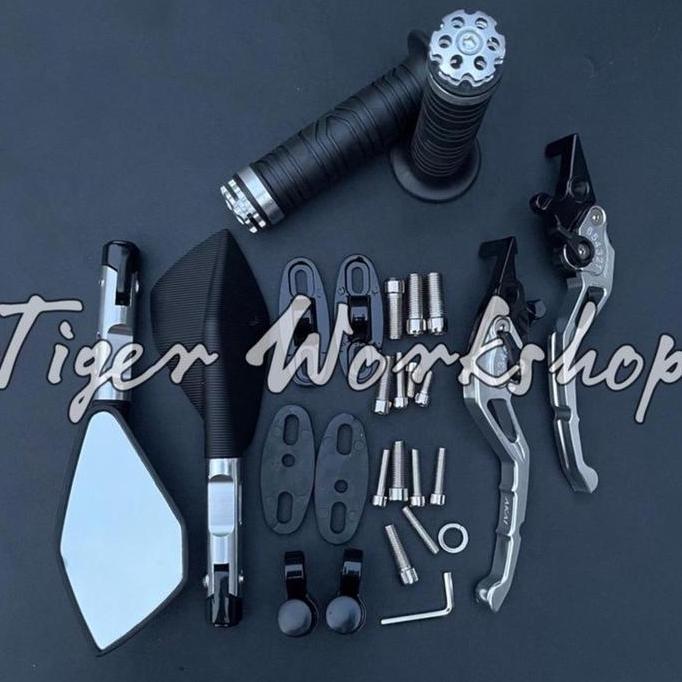 Grade Ori Aksesories Motor Paketan 3In1 Spion Tomok V2 Handgrip Jalu Cnc Dan Handle Stelan Cnc Nmax 