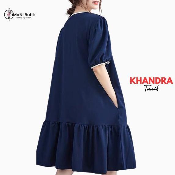 Imani Butik Tunik KHANDRA Casual Hh Kancing n Dress Atasan Baju Midi Dewasa Panjang Pendek Remaja Ba