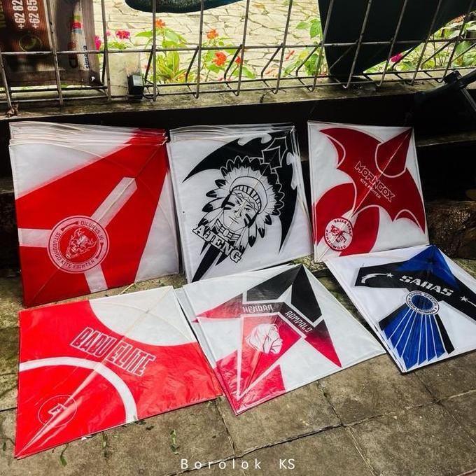 LAYANGAN SUKOI Super Standar Pull Petung, Kertas Sukoi, Sablon 1 warna Arku Rapi