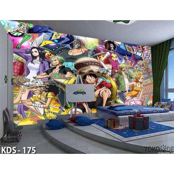 WALLPAPER DINDING 3D CUSTOM MOTIF ANIME ONE PIECE NARUTO