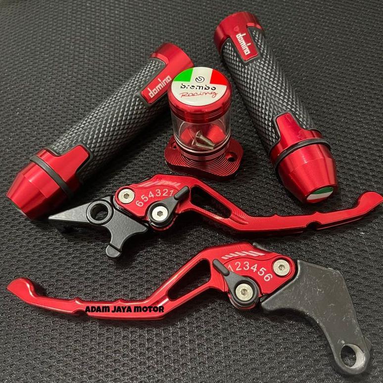 Paket 3in1 / Handgrip CNC model Rizoma + Handle rem CNC + Tutup tabung master rem CNC variasi / Vari