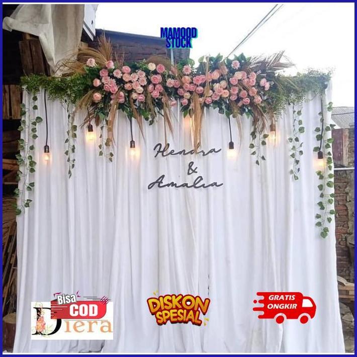 MAMOODSTOCK KAIN DEKORASI WARNA PUTIH/KAIN HABUTEX/KAIN SATIN/KAIN HABUTAI/ KAIN HAIKIT/KAIN TENDA W