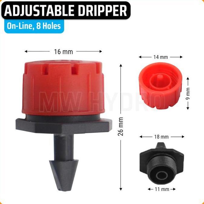 DRIPPER PUTAR 8 LUBANG - ADJUSTABLE