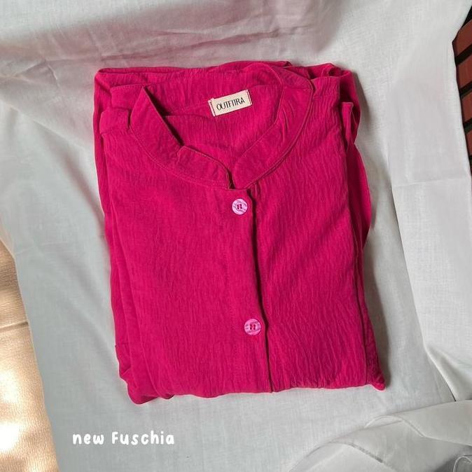 CRINKLE LONG DRESS | C1 | gamis crinkle airflow fuschia biru elektrik bca - busui friendly - gamis M