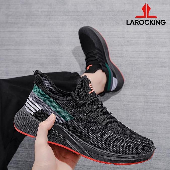 Larocking - Vortex Hitam | Sepatu Sneakers Running Gym Shoes Sports Outdoor