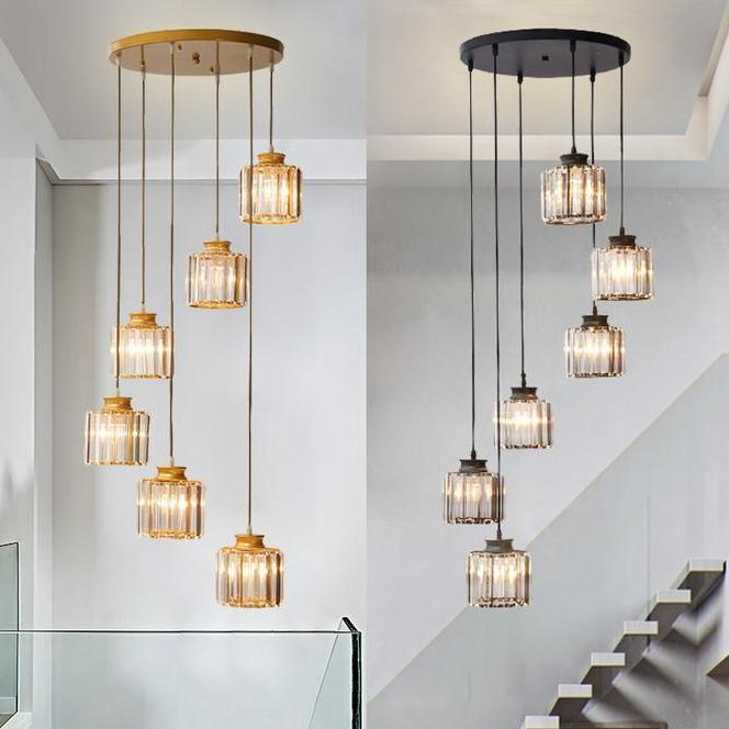 Ruang Tamu Led Revoing Lampu Gantung Kristal Ruang Makan Lampu Langitlangit Tinggi Lampu Gantung Tan