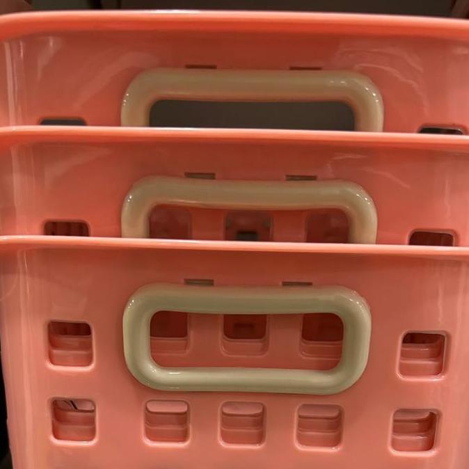 Keranjang Serbaguna Hawai Nadine Penyimpanan Plastik Pink