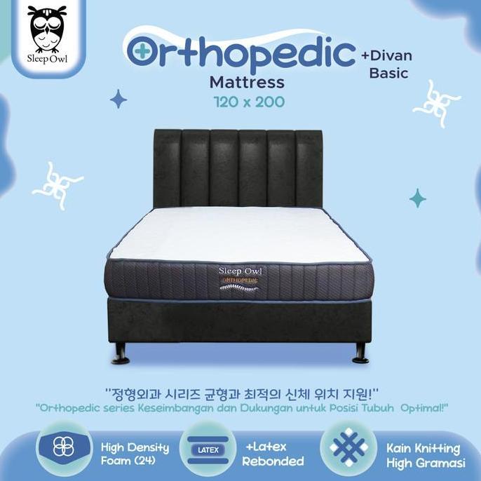 SLEEP OWL ORTHOPEDIC Kasur Busa Rebonded Latex 120 x 200 Fullset
