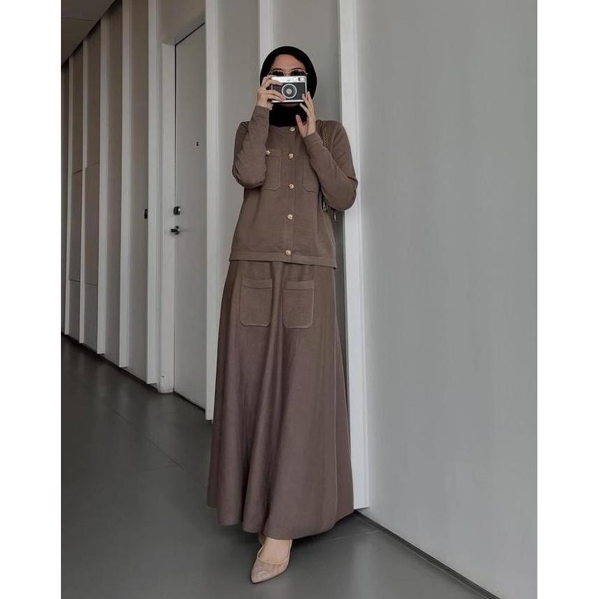 Bgs- Gonegani Official - Pakaian Wanita Satu Set Rok Ima Set Sweater
