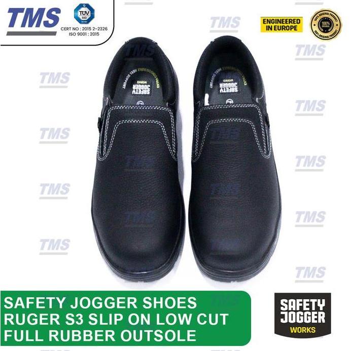 LOWARY Sepatu Safety Jogger Shoes Ruger S3 Slip On Low Cut Full Rubber Outsole - Original