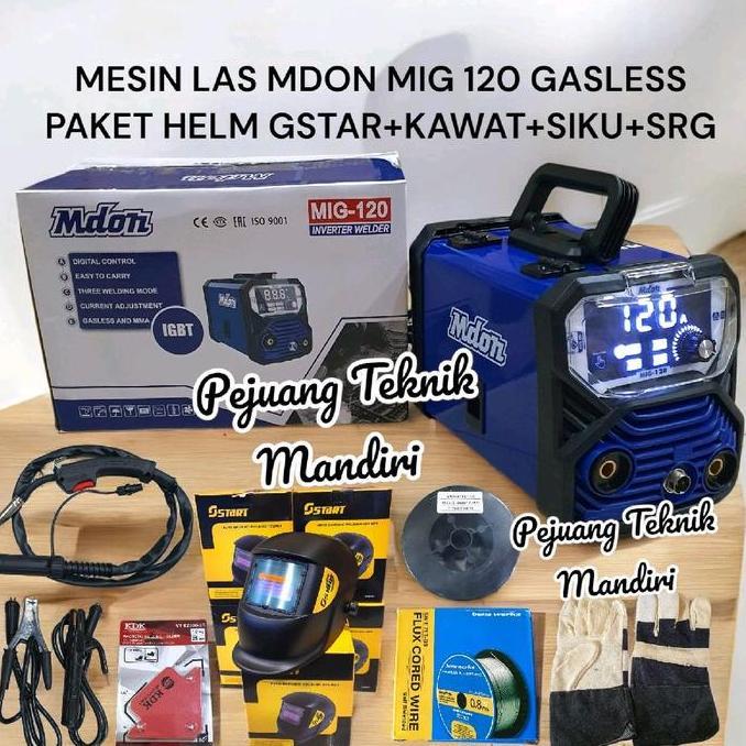 LOWARY MDON MIG 120 GASLESS MESIN LAS MIG TANPA GAS CO2 MDON MIG 120 / TRAFO LAS MIG MDON 120 A