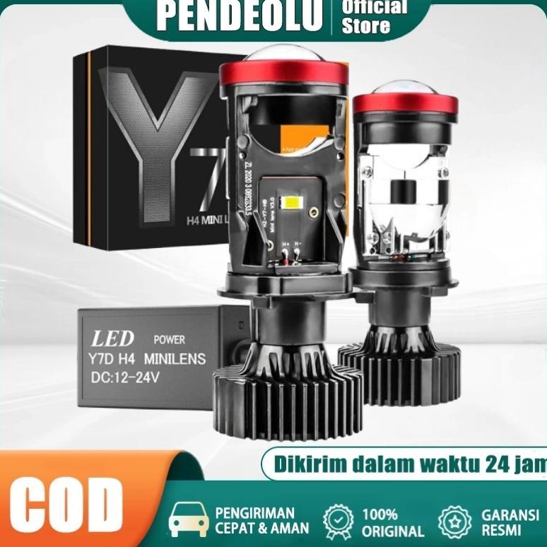 Y7D LAMPU LED MOBIL MOTOR H4 MINI PROJEKTOR PROJIE Y7D ORIGINAL SUPER TERANG