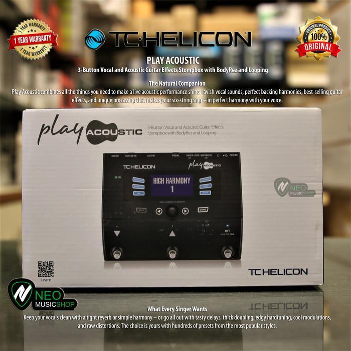 Tc Helicon Play Acoustic 3-Button Vocal And Acoustic Guitar Effects Original Dan Terpercaya