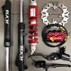 Paketan Master Rem RCB E3 Kotak 14mm set kanan kiri+Shock Shockbreaker Depan Belakang KYB Zeto 310mm