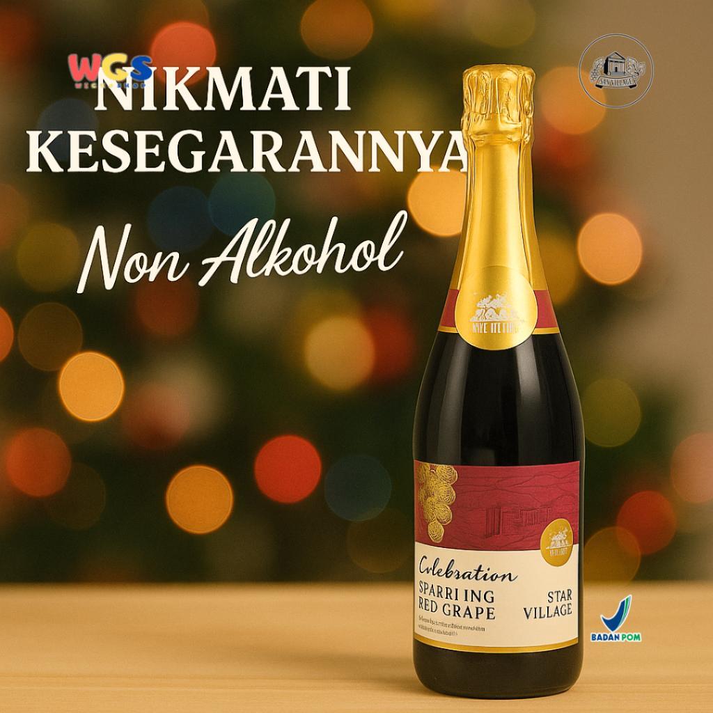 Star Village Sparkling Red Grape 750Ml Minuman Anggur Merah Non Alkohol Untuk Momen Spesial