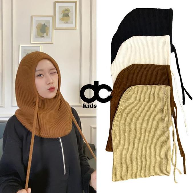 balaclava, hijab rajut, hoodie rajut dewasa