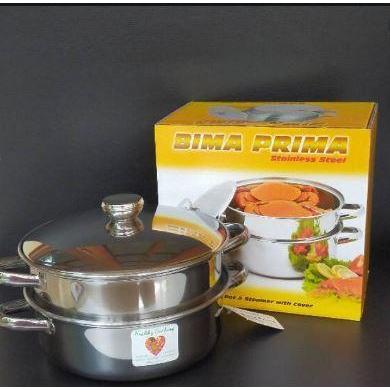 Panci Kukus Bima Prima Steamer Set 26Cm, Inox Premium Original Dan Terpercaya