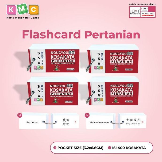 Flashcard Kanji Kosakata SSW Pertanian Bahasa Jepang - KMC Flash Card