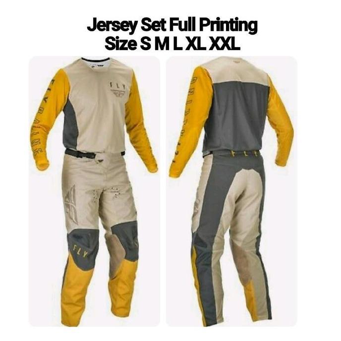 Limited, Po Setelan Motocross Fly, Trail Adventure, Set Jersey Celana Cordura Full Printing Terabas 