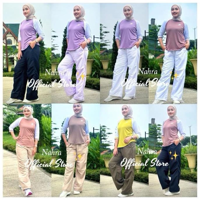 New Arrival, Nahra Setelan Atasan Reglan N Bahan Spandek & Cargo Ritzuka Bahan Parasut Untuk Baju Se