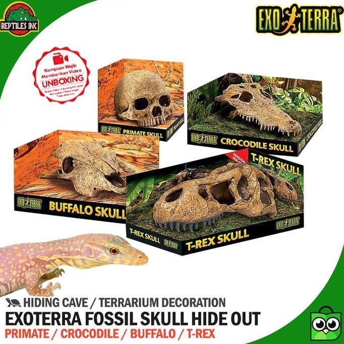 Exoterra Skull / Tempat Sembunyi Dekorasi Kandang Reptil Ular Kadal