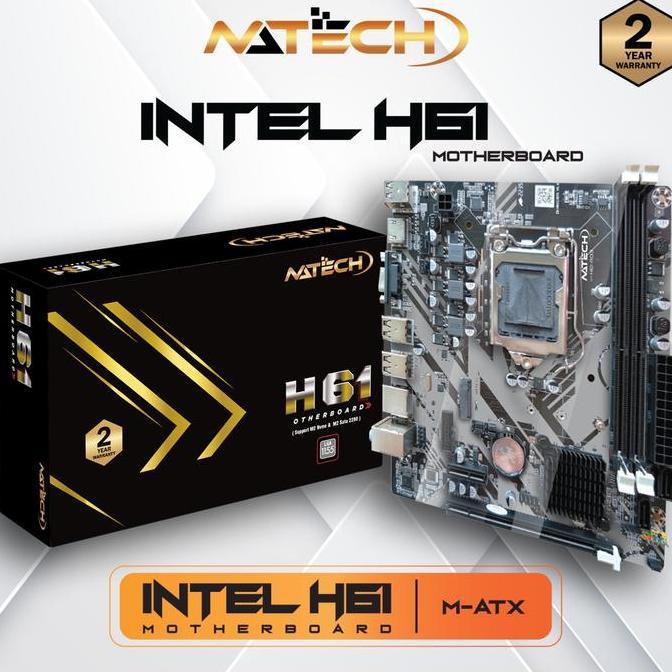 TERBARU - MOTHERBOARD NATECH H61 LGA 1155 GARANSI 2 THN