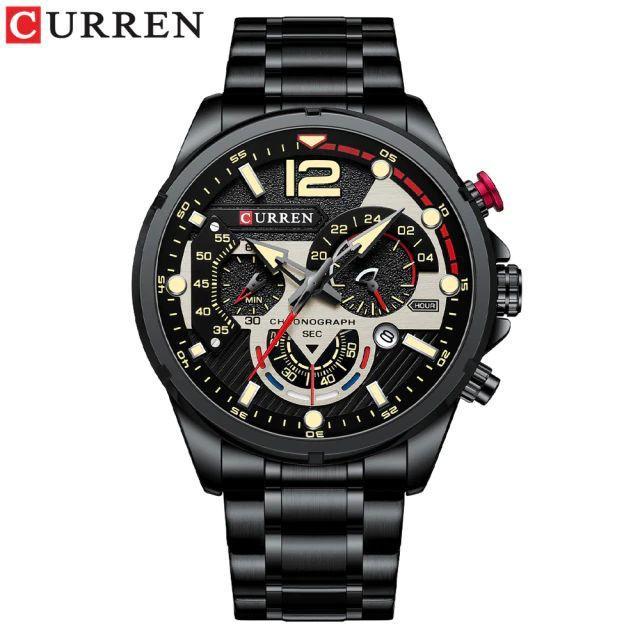 Curren 8395 Jam Tangan Pria Analog Stainless Steel Chronograph Aktif Luminous Hand Currenos