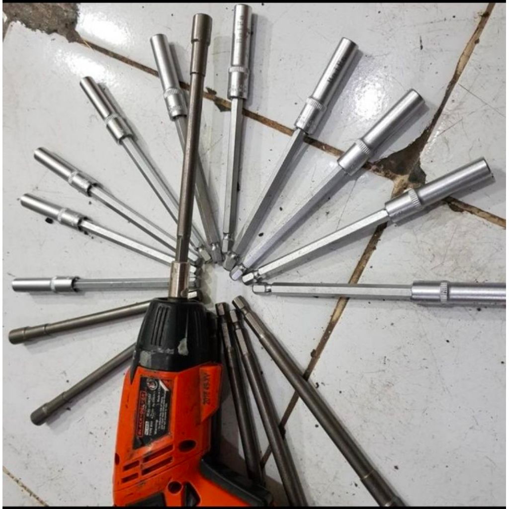 Mata bor obeng bor sok sock shock socket nut driver ukuran 5,5 5.5 mm 5,5mm 5.5mm, khusus untuk oben