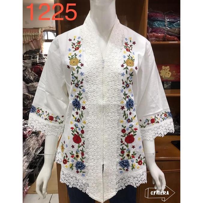 1047 kebaya alexuez putih  bordir brukat kombinasi brukat premium / Kebaya motif brukat / kebaya mod