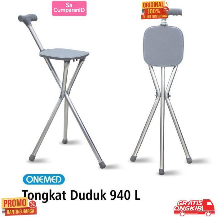 New Tongkat Bantu Jalan Lansia Plus Kursi Duduk / Tongkat Kursi Duduk / Kursi Sholat Lansia