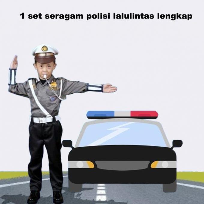 ASLI baju polisi anak seragam polisi anak/ kostum karnaval komplit pocil laki laki perempuan/ cewe u