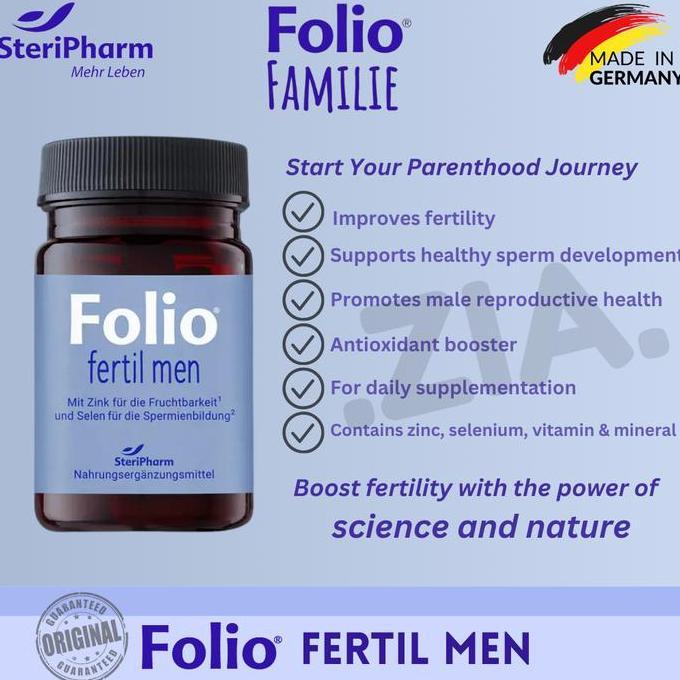 NEW ORIGINAL FOLIO FERTIL FOR MEN - 30 PILLS PROGRAM HAMIL. GERMANY BEST