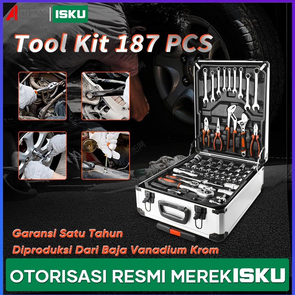 ISKU Toolkit Set 82/187 PCS /kunci shock set/Tool box Perkakas Bengkel set/kunci Bengkel motor kompl