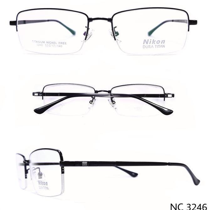 frame kacamata pria nikon 3246 titanium grade orinal