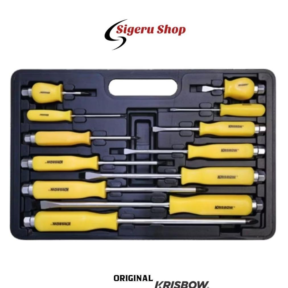 Krisbow Obeng Set 12 Pcs / Obeng Mekanik Krisbow Set 12 Pcs