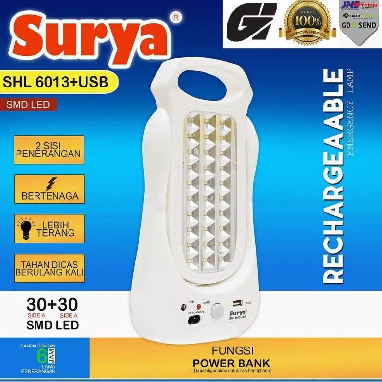 Lampu Emergency Led 6013 + USB Surya