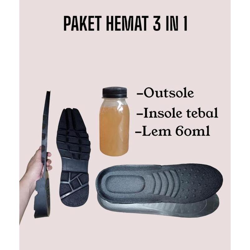 Outsole / Paket bundling outsole insole dan lem sepatu Outsole sepatu safety alas sepatu pdl cheetah