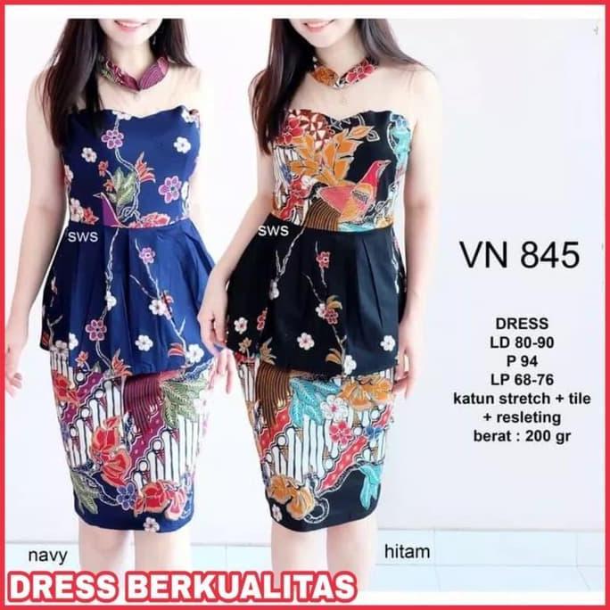 Dress Batik Wanita Terbaru Dress Kerja Batik Baju Kerja Batik Stevia