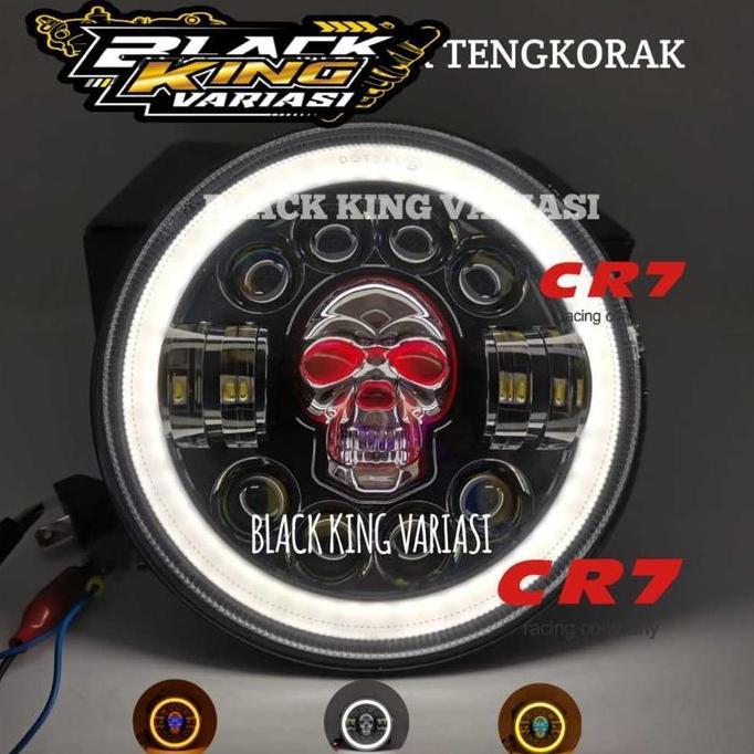 Lampu Tembak Tengkorak 7 Inch LED Bulat Lampu Tembak Tengkorak 40 Watt CR7 Lampu Tengkorak 12 Led La