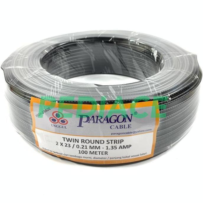 Kabel Listrik 2x14 / 0.14 Serabut-Rambut Paragon TR Strip 1 Rol (100M)