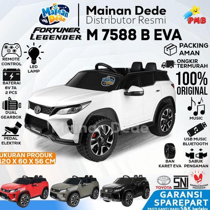 Mainan Mobil Aki Anak Toyota Fortuner Legender PMB 7588 M7588 M7588 M7588B Lisensi Official Licensed