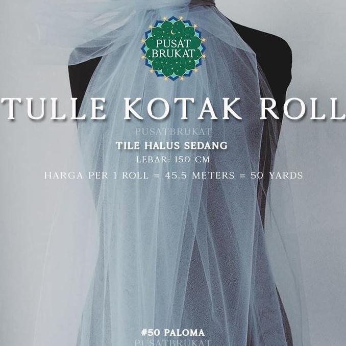 TULLE KOTAK ROLL - KAIN TILE KOTAK POLOS [per 1 roll = 45.5m]