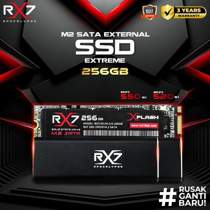 TERBARU - SSD M2 SATA EXTERNAL 256GB RX7 / ENCLOSURE M2 SATA + M2 SATA 256GB RX7