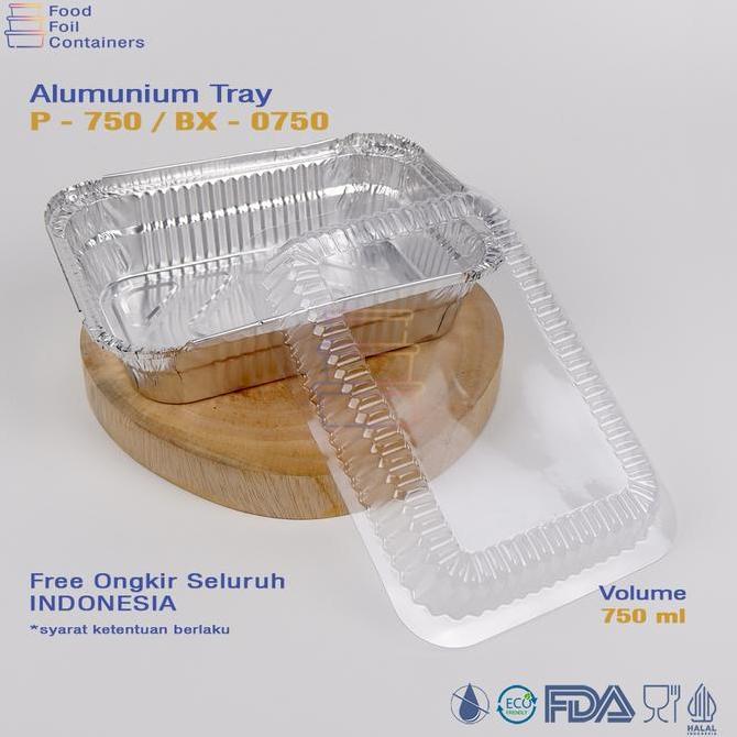 New- Alumunium Foil Cup Bx 0750 / P750 + Tutup Mika Isi 10 Pcs