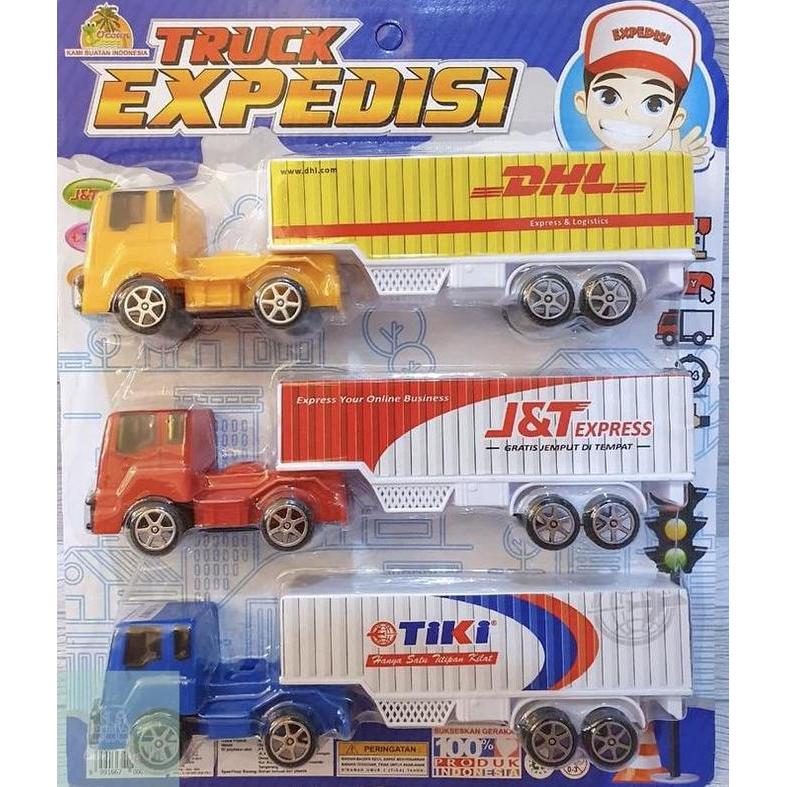 Toyx- Mainan Anak Diecast Truck Truk Ekspedisi Jne Jnt Dhl